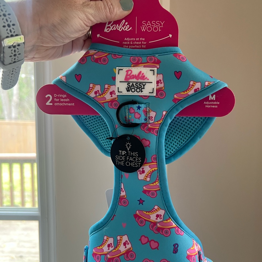 Barbie Sassy Woof Harness Roller Skate Print Harness - Turquoise